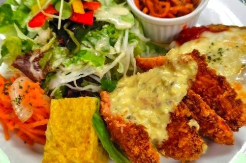 ｻｰﾓﾝﾌﾗｲとｲﾀﾘｱﾝﾊﾝﾊﾞｰｸﾞ